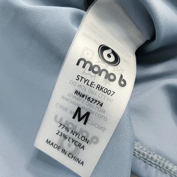 Mono B Pleated Front Jogger Square Neck Sports Bra Set Women’s M Dusty Blue EUC - Picture 8 of 9